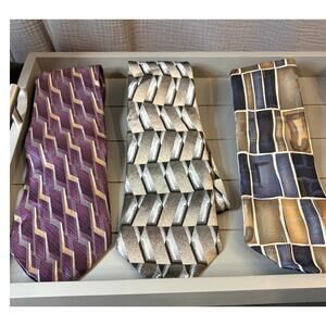 Arrow Men’s Silk Ties Lot of 3 Vintage Geometric Neckties